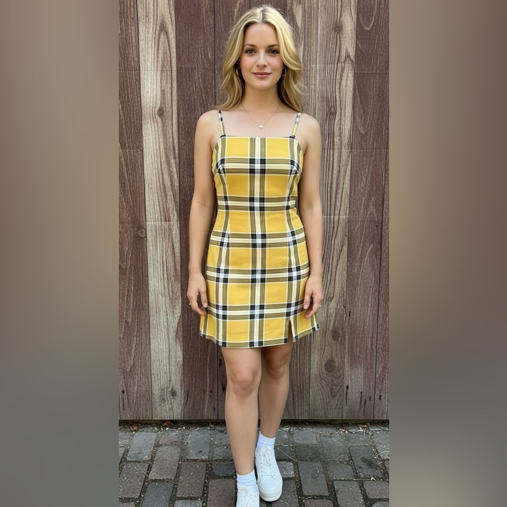 Vintage Y2K No Boundaries size 11/13 strappy plaid dress Clueless Rory preppy